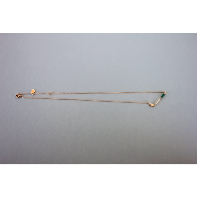 Contemporary Diamond Malachite Golf Club Birdie Charm 18 Karat Yellow Gold Necklace Pendant For Sale - Image 3 of 18
