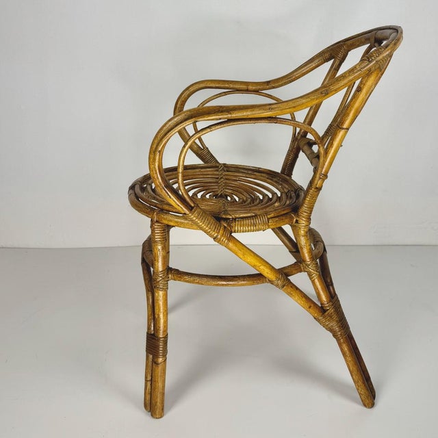 1960s Mid-Century Bamboo Chair, Italy, 1960s For Sale - Image 5 of 8
