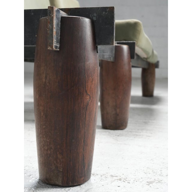 Modular Sofa in Steel and Fabric attributed to Jorge Zalszupin in Hardwood, Brazil, 1960s For Sale - Image 6 of 13