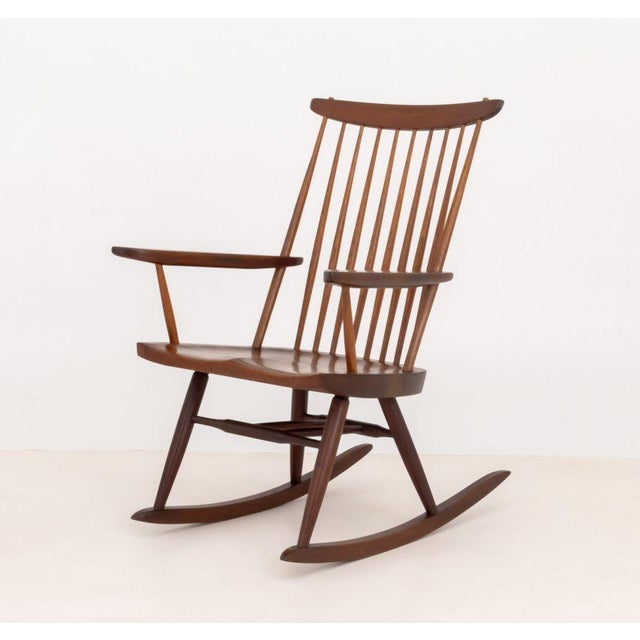 George Nakashima Walnut New Rocking Chair, 1962 For Sale In New York - Image 6 of 11