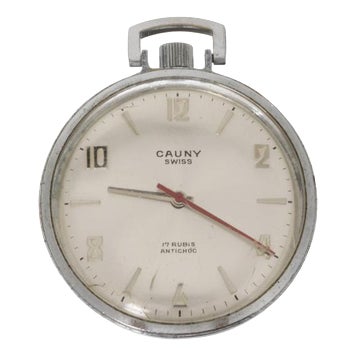Art Deco Swiss Pocket Watch from Cauny For Sale