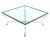 Chrome Mid-Century Modern Glass Top Square Coffee Table With Chrome and Brass Hoof-Feet Base For Sale - Image 8 of 10