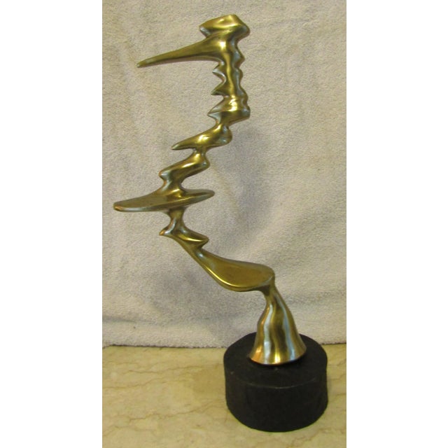 Global Views Contemporary Global Views Large Wind Blown Sculpture Cast Iron With Bronze Finish For Sale - Image 4 of 11
