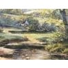 Remote Cottage in a Tree Lined River Landscape in Ireland in the Summer Time by Modern 20th Century Irish Artist, Frank...
