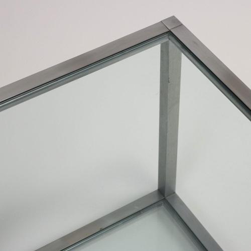 Vintage Cubic Coffee Table in Glass & Metal, Italy, 1960s For Sale - Image 6 of 9