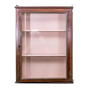 Small Antique Mahogany Wall-Hanging Vitrine Display Cabinet