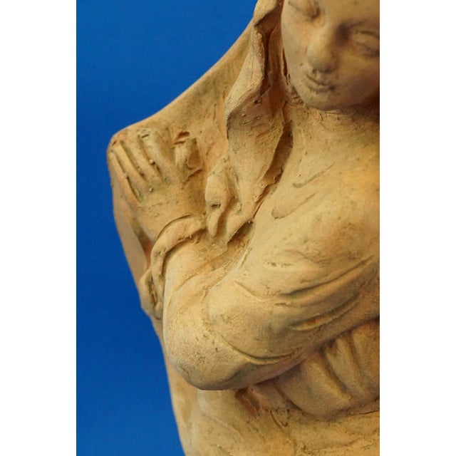 19th Century Neapolitan Nativity Scene Terracotta Madonna Sculpture, Italy, 1800s For Sale - Image 14 of 18