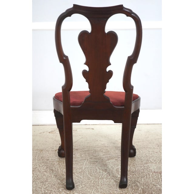 Antique 18th Century Queen Anne Ball & Claw Mahogany Side Chair For Sale - Image 4 of 18