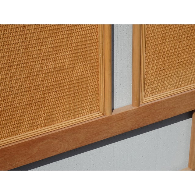 2000 - 2009 Vintage Mid Century Bamboo Cane Rattan Blonde King Headboard ~ Style McGuire For Sale - Image 5 of 15