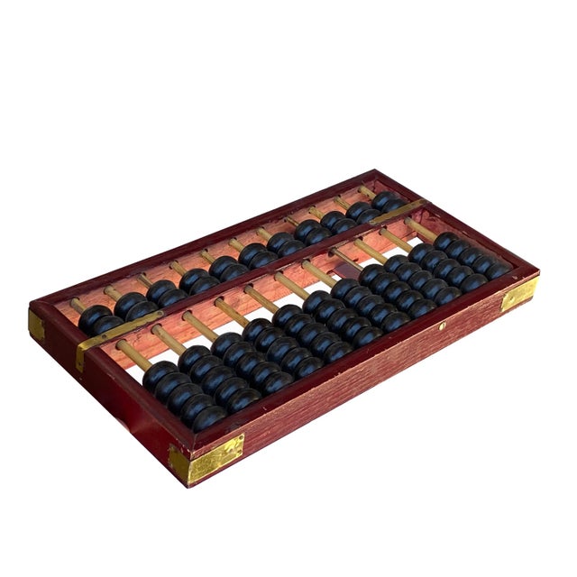 Chinese Chinese Red Brown Stain Wood Abacus Fengshui Paperweight Display For Sale - Image 3 of 7
