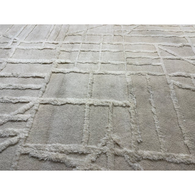 Restoration Hardware Rh Almora Wool Rug – 10' × 14' Cream | Hand-Knotted New Zealand Wool | Sculptural Abstract Contemporary Design For Sale - Image 4 of 18