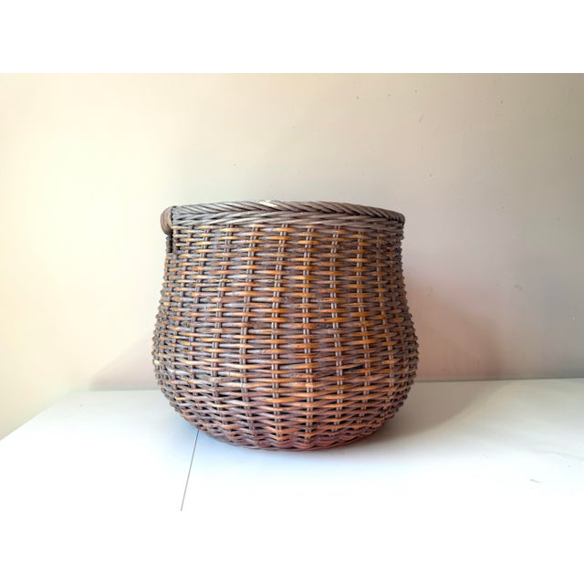 Late 20th Century Late 20th Century Willow Vine Weft Blanket Basket For Sale - Image 5 of 7