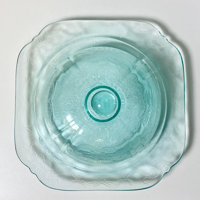 1970s 1970s Vintage Art Deco Hollywood Regency Indiana Glass Co. Recollection Covered Butter Dish For Sale - Image 5 of 10