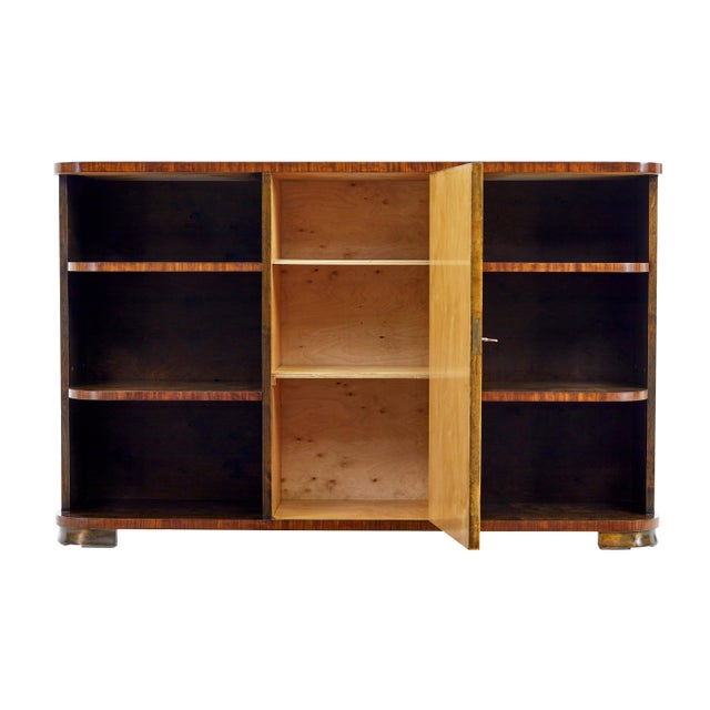Vintage Scandinavian Birch Inlaid Open Bookcase, 1950 For Sale - Image 4 of 9
