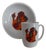 Late 20th Century Bright and Fun Orange Dog Plate and Cup by Spal In Portugal For Sale