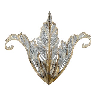 Niermann Weeks 'Biarritz' Crystal and Rustic Gilt Metal Wall Sconce For Sale