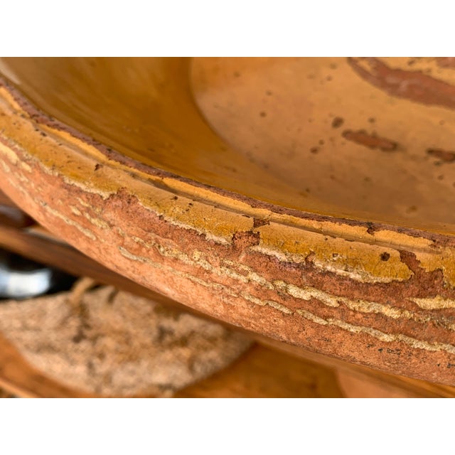 19th Century Spanish Hand Thrown and Glazed Mustard Brown Stoneware Pottery Bowl For Sale - Image 14 of 18