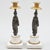 Pair of Napoleon III Gilt / Patinated-Bronze & Marble Caryatid Candlesticks For Sale - Image 4 of 11