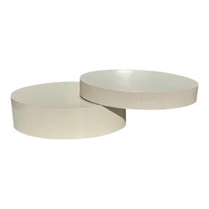 Vintage Mid Century Postmodern Swivel Rotating Oval Adjustable Laminate Coffee Table, 1980s