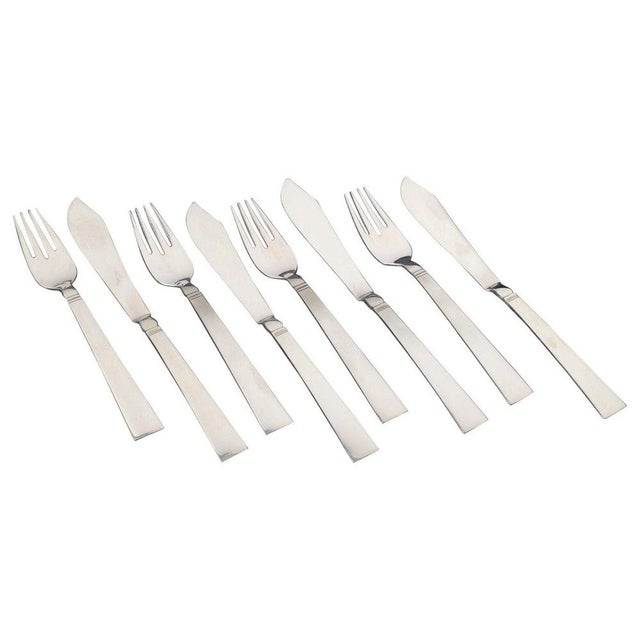 1930s Fish Cutlery from Georg Jensen, 1930s, Set of 8 For Sale - Image 5 of 5