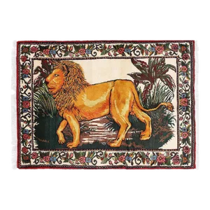 Contemporary Handmade Persian Shiraz Pictorial Lion Rug
