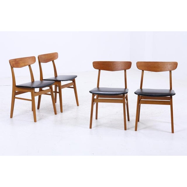 Rare set of 4 teak chairs by Farstrup Møbler Farstrup Møbler • Material: Teak & Leather • Danish Design DIMENSIONS &...