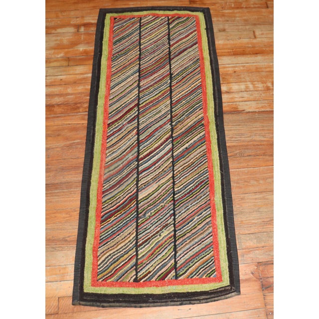 Black Antique American Hooked Rug - 2' x 5'1" For Sale - Image 8 of 8