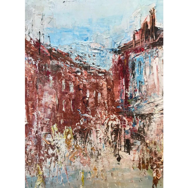 Barbara Robinson, Village Square, Coggeshal, Oil on Canvas For Sale - Image 4 of 9