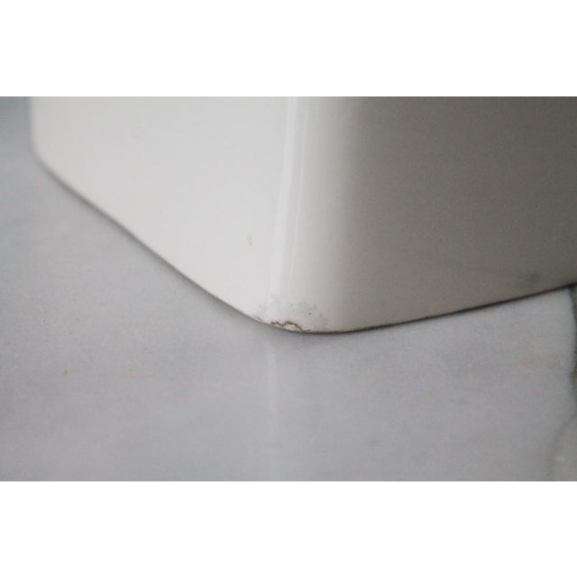 White Vintage Tommy Hilfiger Ceramic Tissue Box Cover For Sale - Image 8 of 11