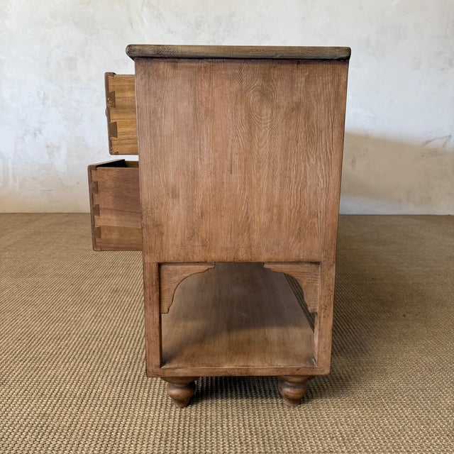 Chestnut Lucy Reclaimed Elm Wood Console With 18 Drawers in Natural Finish For Sale - Image 8 of 16