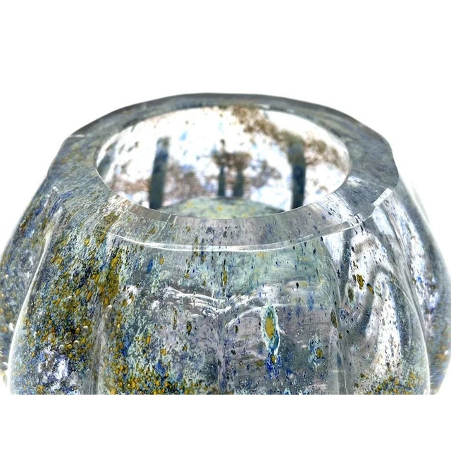 Mouth-Blown Murano Glass Bowl with Framed Bubbles, 1960s For Sale - Image 11 of 13