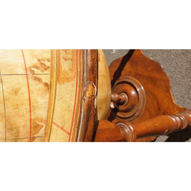 Brown Library Terrestrial Globe on Stand, Early 20th Century For Sale - Image 8 of 16
