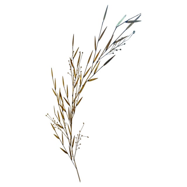 Mid-Century Modern 1978 Curtis Jere Branches and Berries Brass Wall Sculpture For Sale - Image 3 of 8
