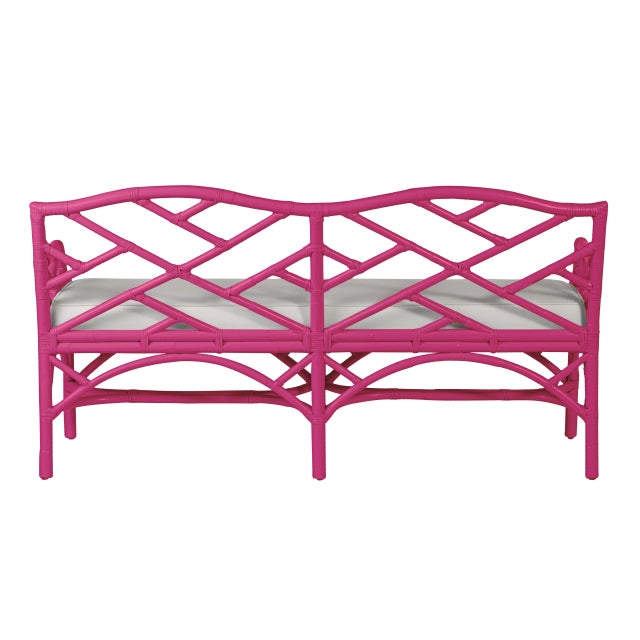 Chippendale Chippendale Bench - Bright Pink For Sale - Image 3 of 6