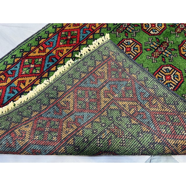 Green Mori Gul Tribal Geometric Runner Rug, 2'7" X 12'11" For Sale - Image 11 of 14