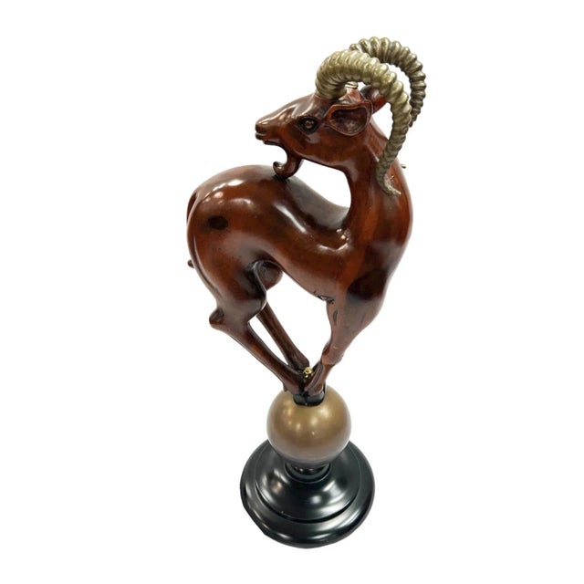 1960s Mid-Century Wooden Ram Sculpture For Sale - Image 5 of 11