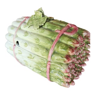 Majolica Asparagus Tureen Made in Italy For Sale