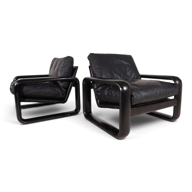Hombre Leather Lounge Chairs by Burkhard Vogtherr for Rosenthal, 1970, Set of 2 For Sale - Image 11 of 18