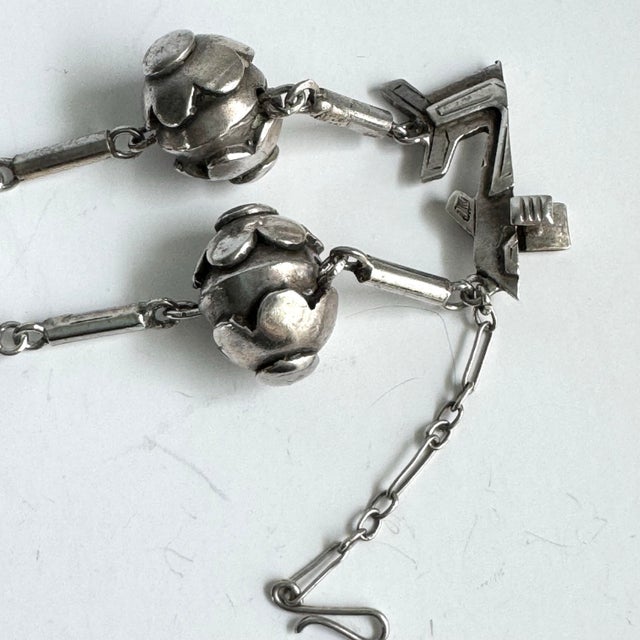 Metal Graziella Laffi Bracelet Peruvian Designer Sterling Silver Vintage MCM Fish Peru For Sale - Image 7 of 12