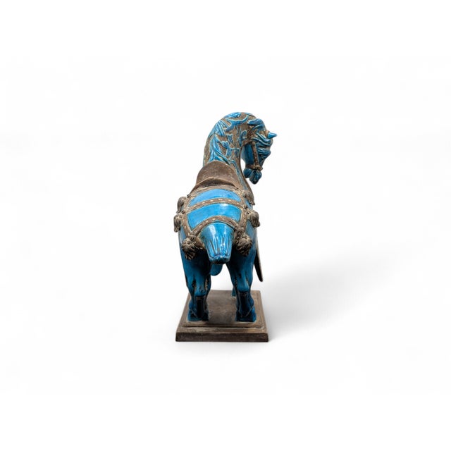 Glazed Ceramic Horse Sculpture, 20th Century For Sale - Image 4 of 8