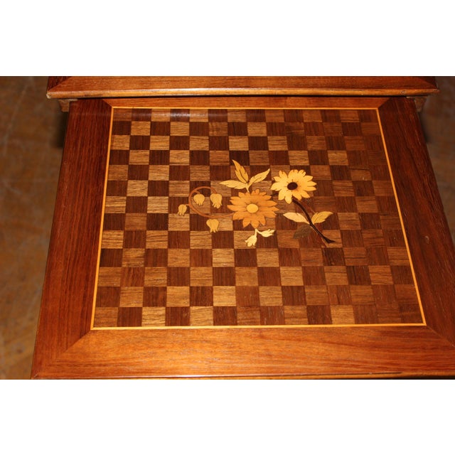 Nesting Tables in Floral Marquetry, 1900s, Set of 4 For Sale - Image 17 of 18