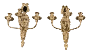 1920's Caldwell Silver Plated 3 Lights Sconces - Pair
