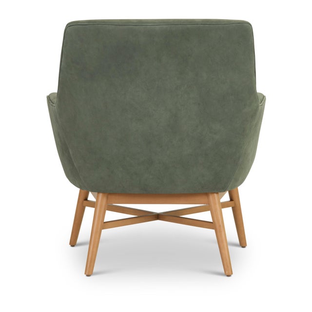 Sculptural, Leather Lounge Chair For Sale - Image 4 of 4