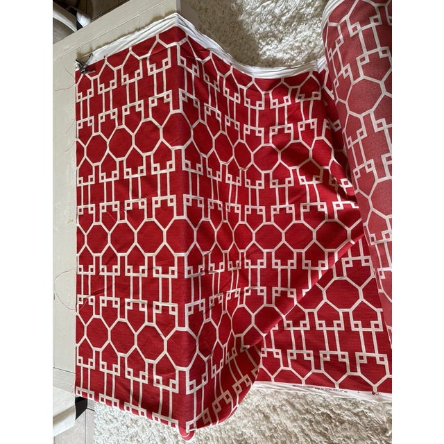 Red Quadrille Red Brighton Reverse 300426f Fabric Gorgeous 1 Yard For Sale - Image 8 of 9