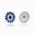 Metal 9.69ct Deep Blue Sapphire & Diamond Floral Halo Stud Earrings in 14k White Gold- A Pair For Sale - Image 7 of 14