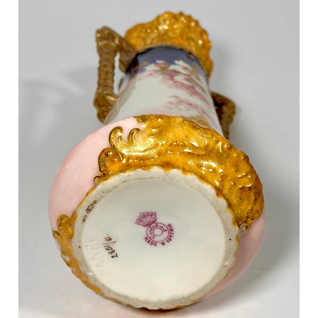 Victoria Porcelain Factory Carlsbad Floral Vase c.1891-1918 For Sale - Image 12 of 17