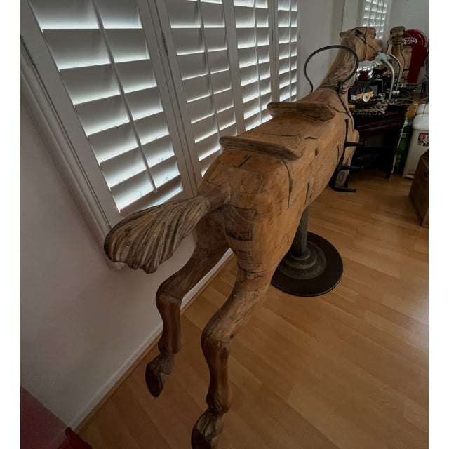 Late 19th-Century American Carved Wood Carousel Horse on Cast Iron Stand For Sale - Image 9 of 9