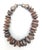 Offered is a chunky artisan-crafted choker statement necklace featuring large, barrel-shaped and round hammered silver...