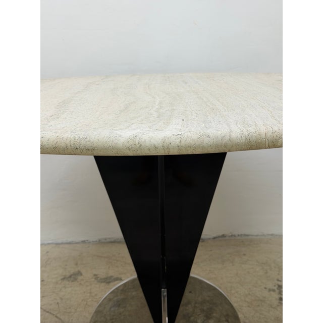 Stanley J Friedman Arrowhead Dining Table With Custom Travertine Top for Brueton For Sale - Image 17 of 18