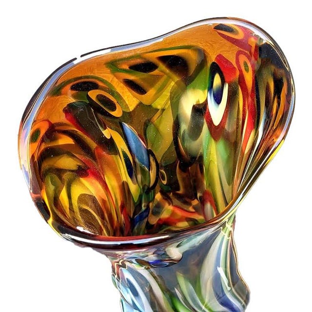 Stunning Art Glass Vase by Jozefina Krosno of Poland For Sale - Image 9 of 10